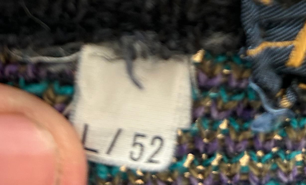 1970s Blue Italian Patterned Cardigan | Interlinea US Men's L