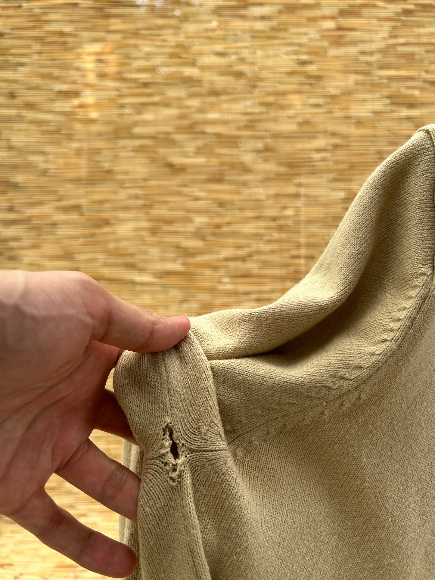 2000s Beige V-Neck Sweater | Franky Max US Men's M