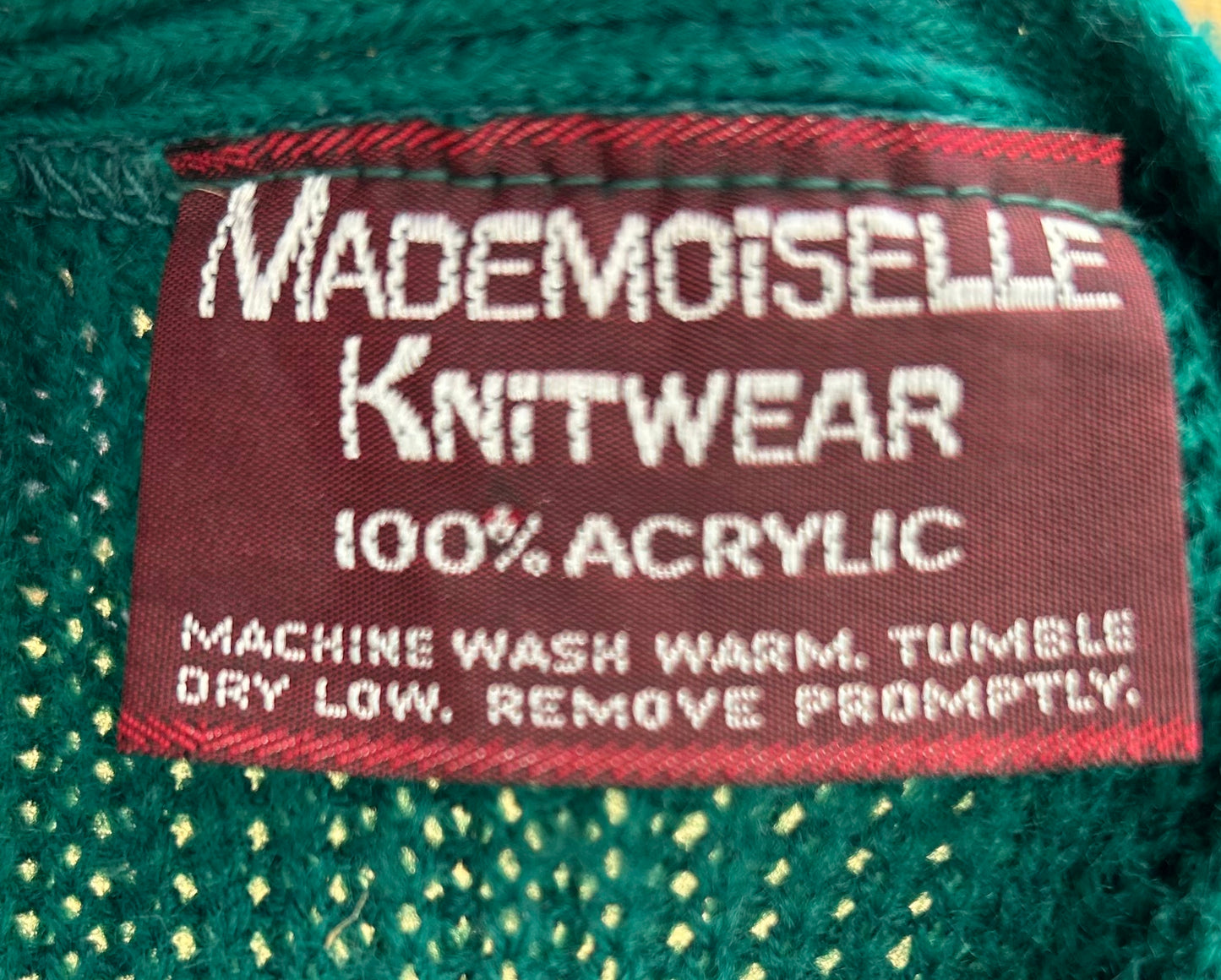 1990s Green Knit Sweater Vest | Mademoiselle Knitwear US Women's L