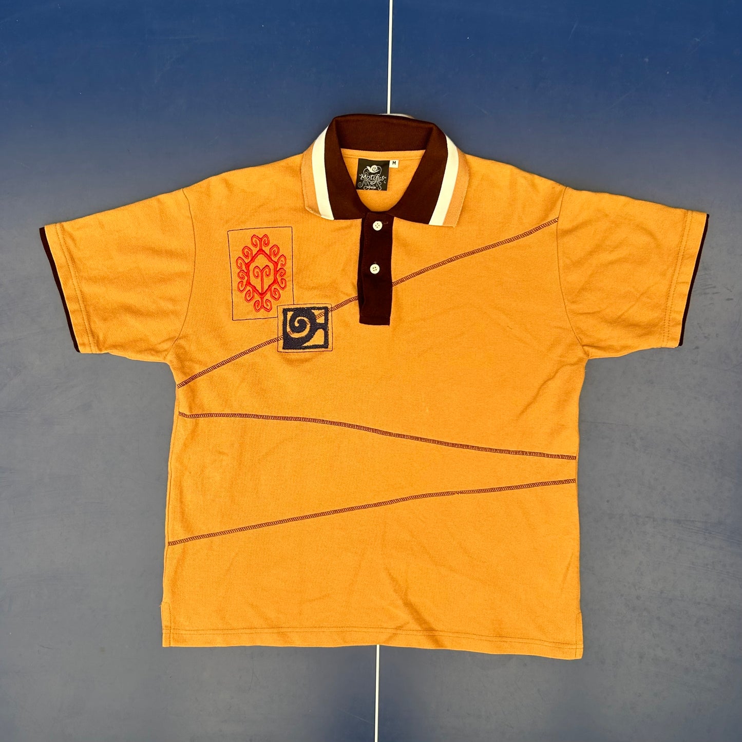 1990s Patterned Polo | Motifs Men’s M