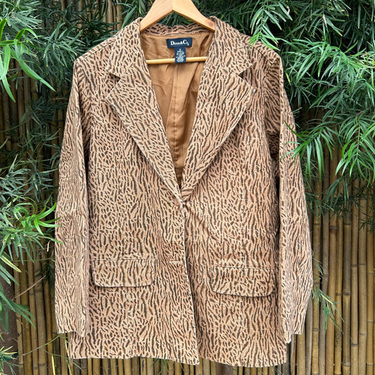 1990s Cheetah Blazer | Denim&Co US Women's XL