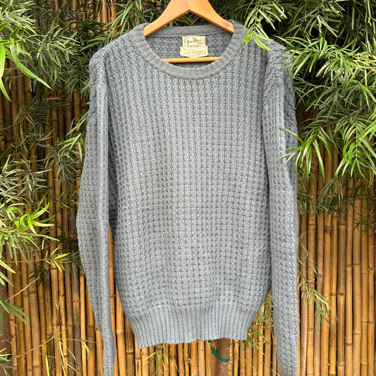 1970s Blue Italian Wool Sweater | Gian Marco US Men's L