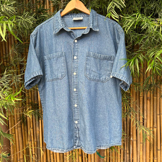 1990s Denim Button-up Shirt | Woodland Creek US Men's M