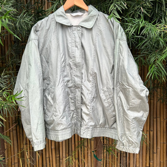 1990s Silver Windbreaker Jacket | Blair US Men's M