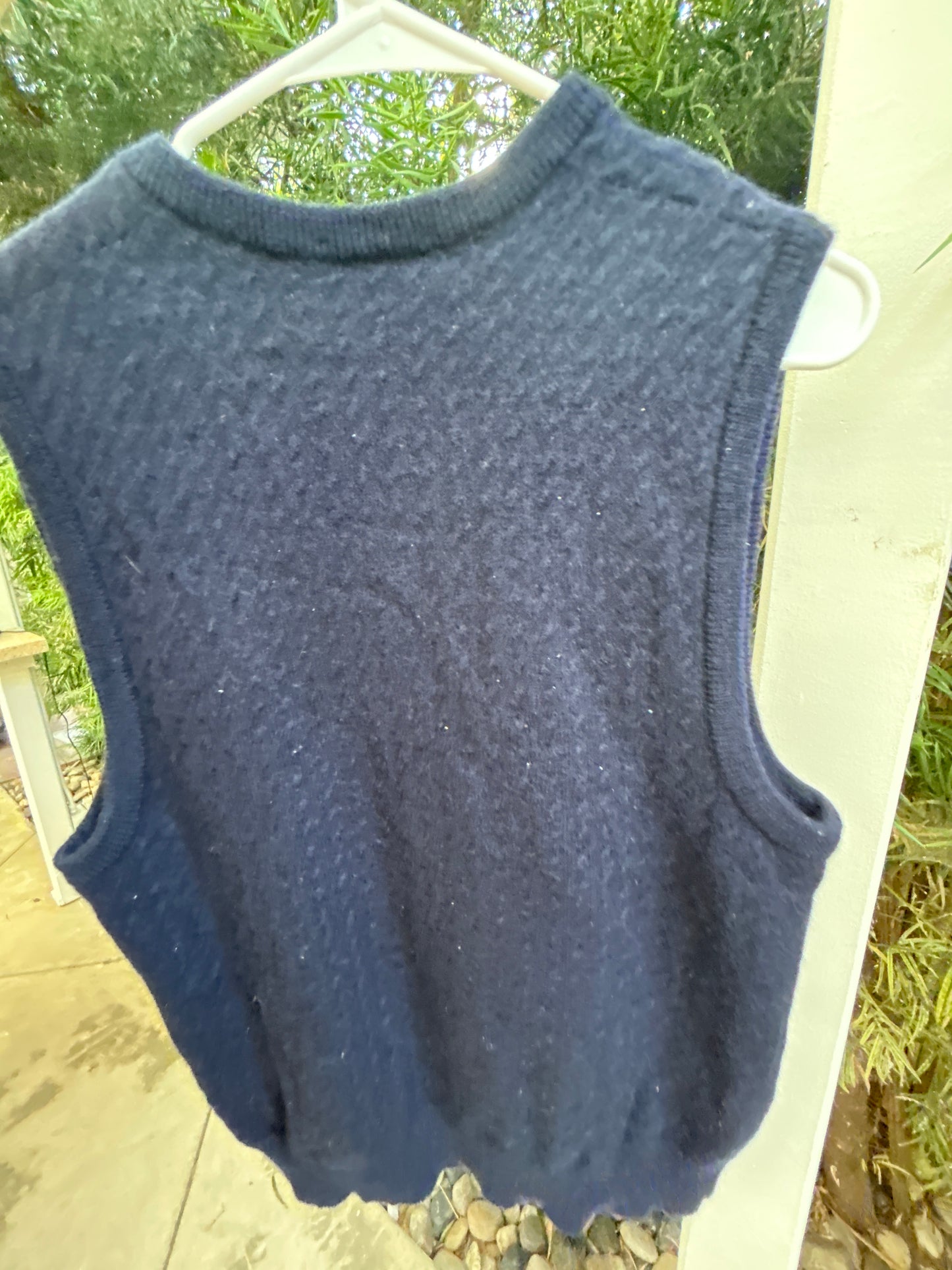 1990s Navy Sweater Vest | Tricots St. Raphael Women's Size XL