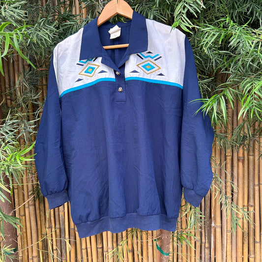 1980s Blue Collared Sweater | GW US Women's XL