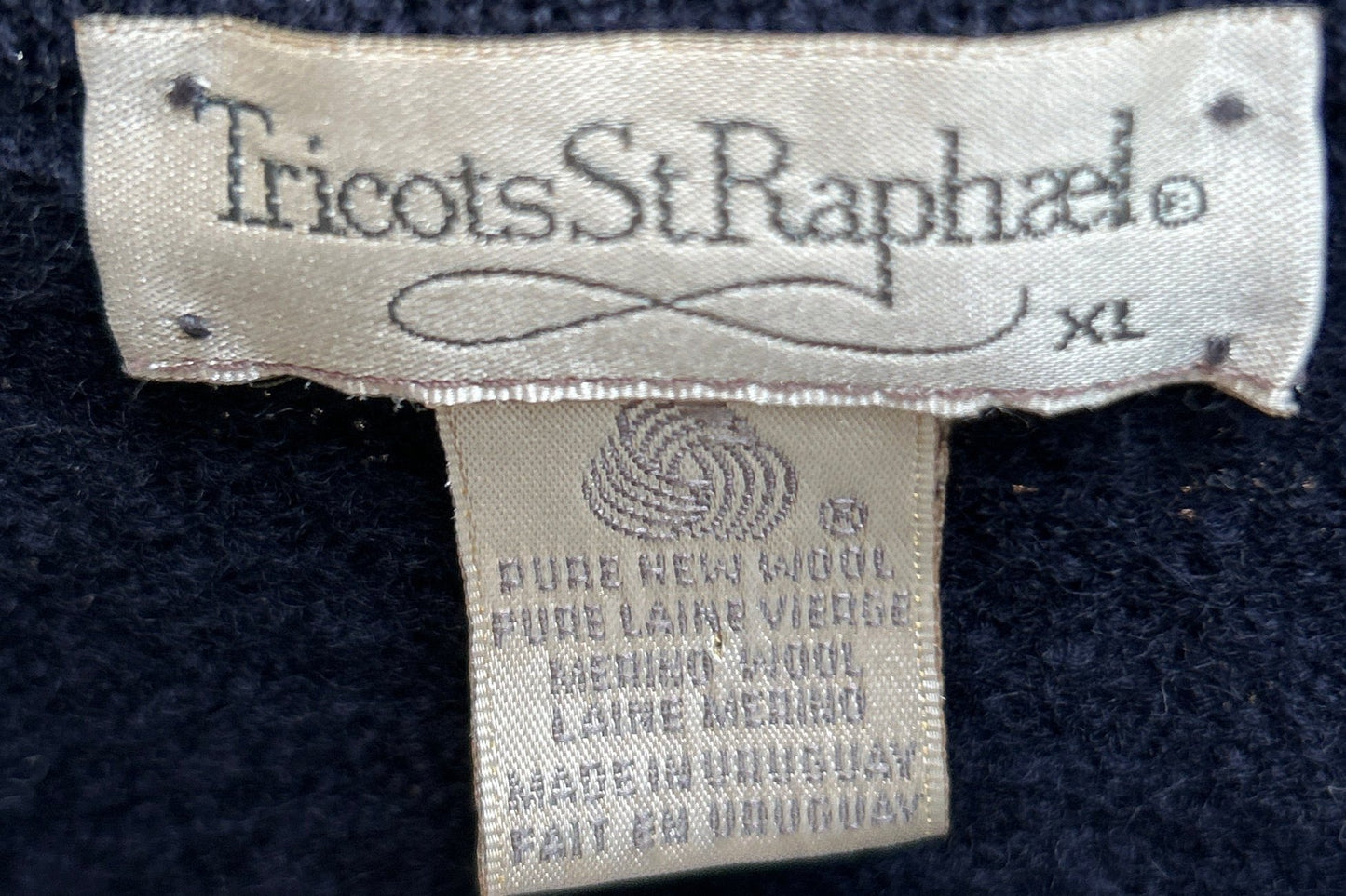 1990s Navy Sweater Vest | Tricots St. Raphael Women's Size XL