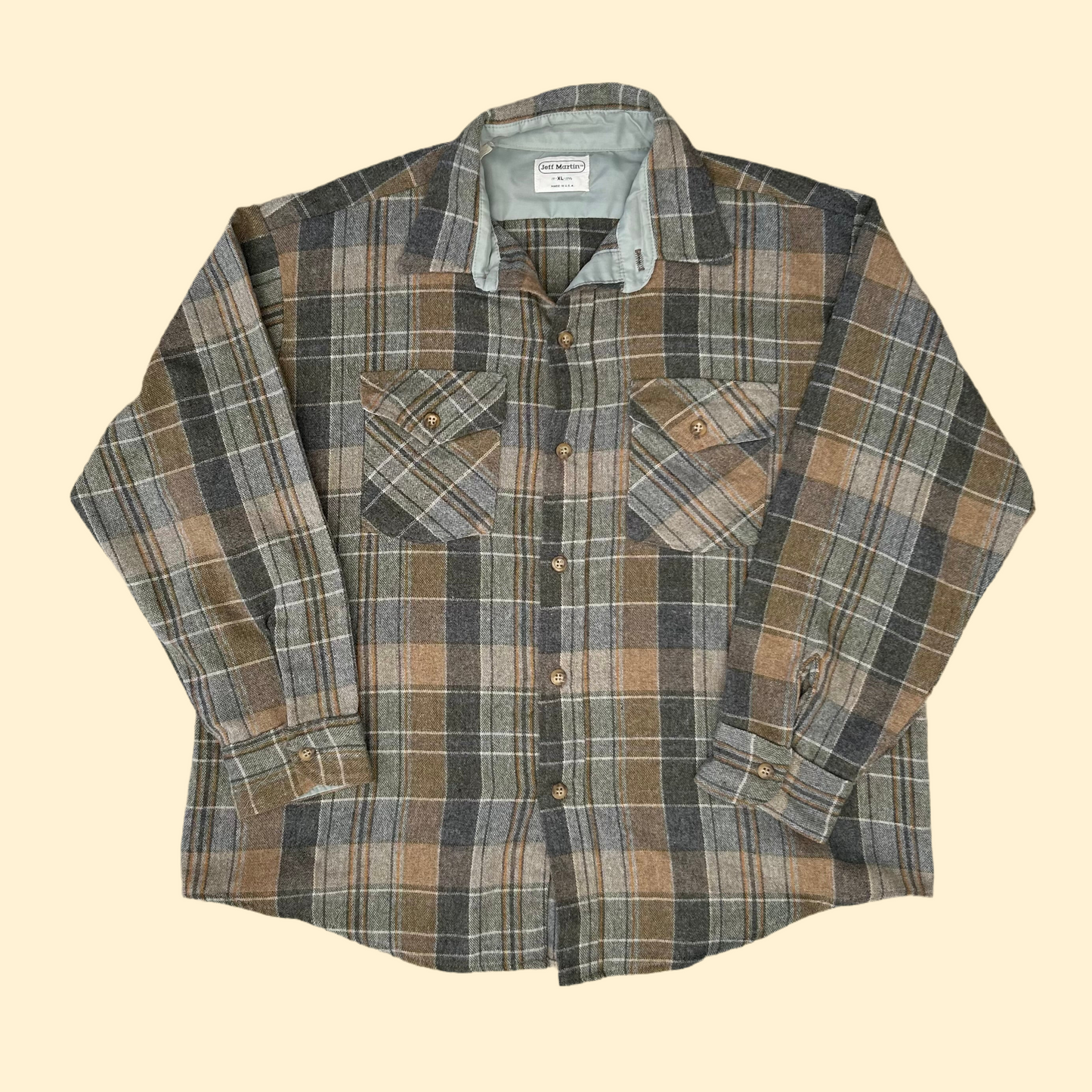 1950s Plaid Jeff Martin Long-sleeve Button-up | Jeff Martin US Men's XL