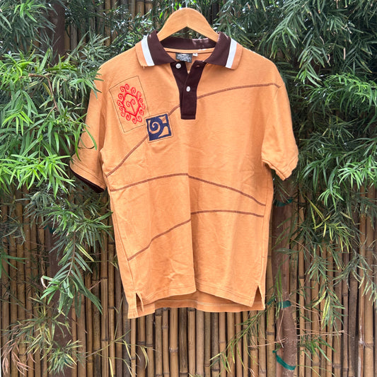 1990s Patterned Polo | Motifs Men’s M