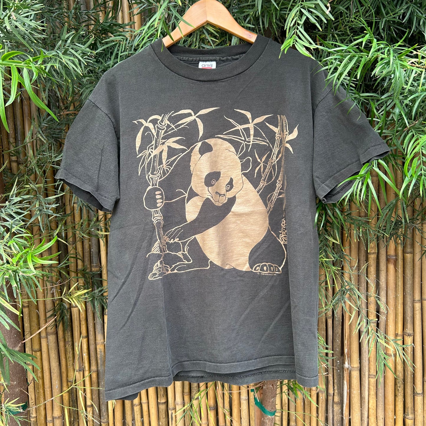 1989 Black Panda Graphic Tee | Anvil US Men's L