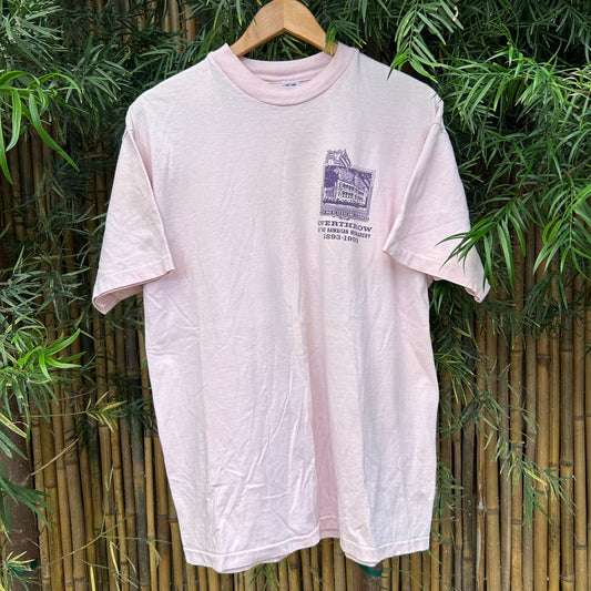 1993 Pink Hawaii Monarchy Tee | Hanes Beefy-T US Men's L