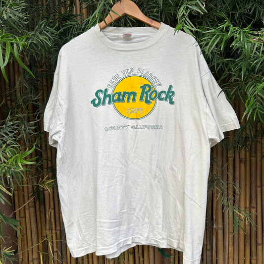 1980s White Sham Rock Cafe Tee | Fruit of the Loom US Men's XL