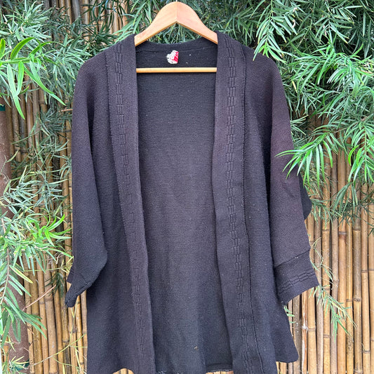 1960s Black Cardigan | Cloft Inc US Men's M-L