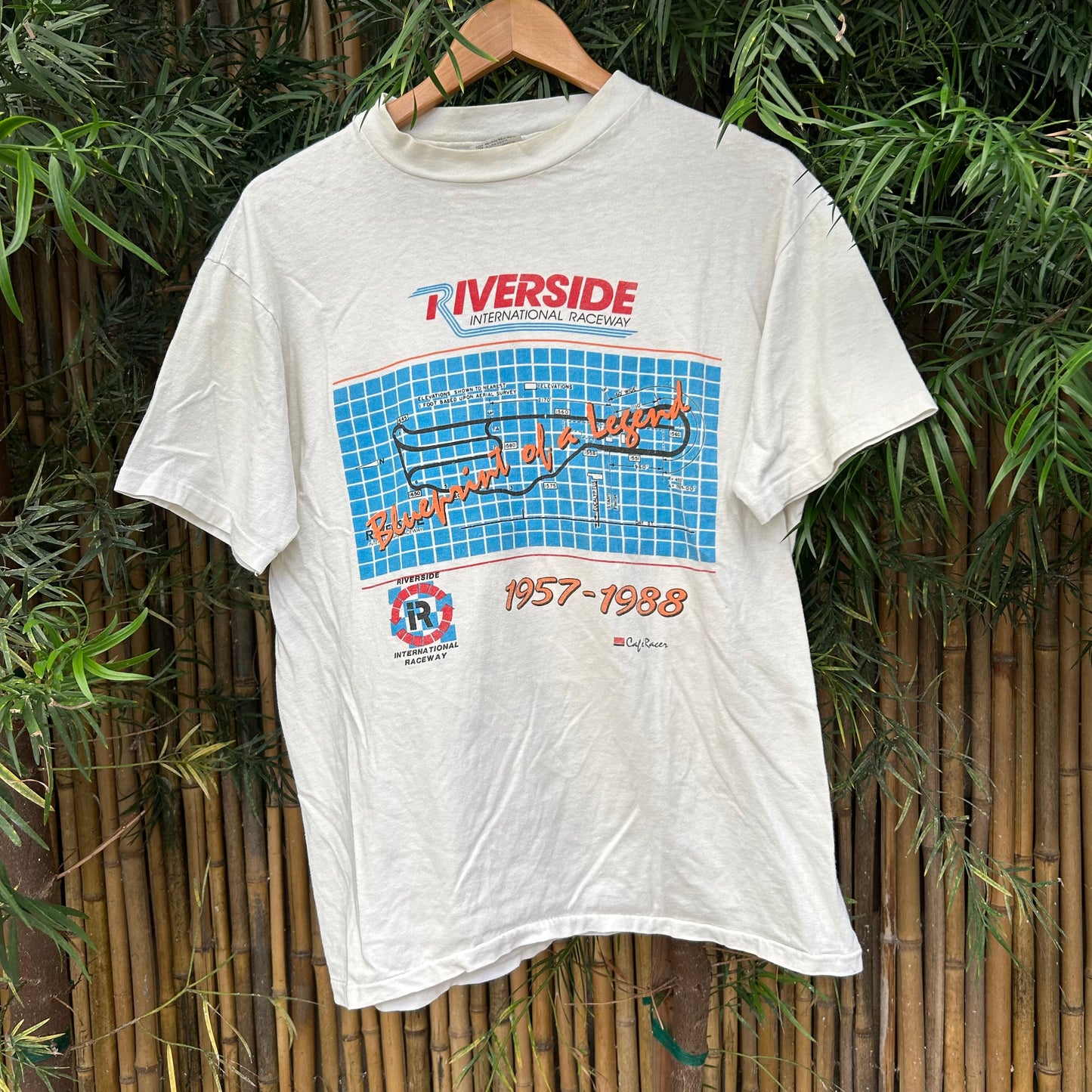 1988 White Riverside Raceway Graphic Tee | Hanes US Men's L