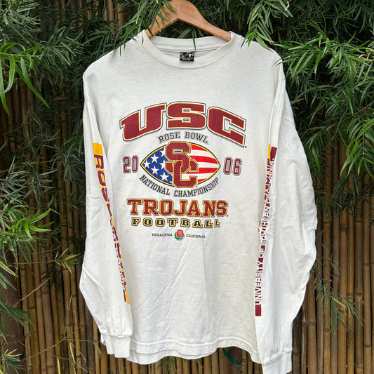 Retro 2008 White Rose Bowl Long-sleeve Shirt | Rose Bowl USC US Men's M-L