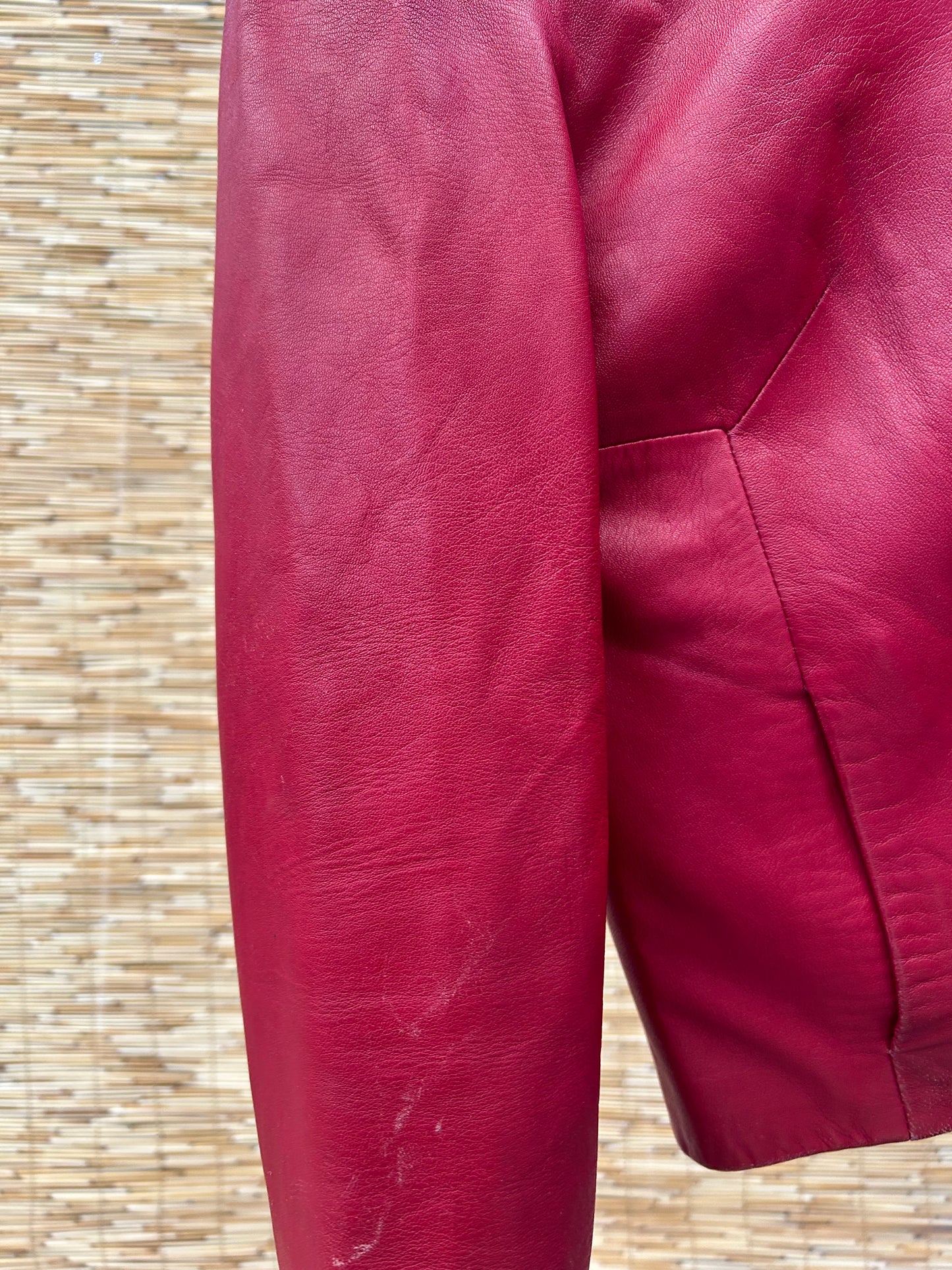 1970s Red Italian Leather Jacket | Vera Pelle Women's 38