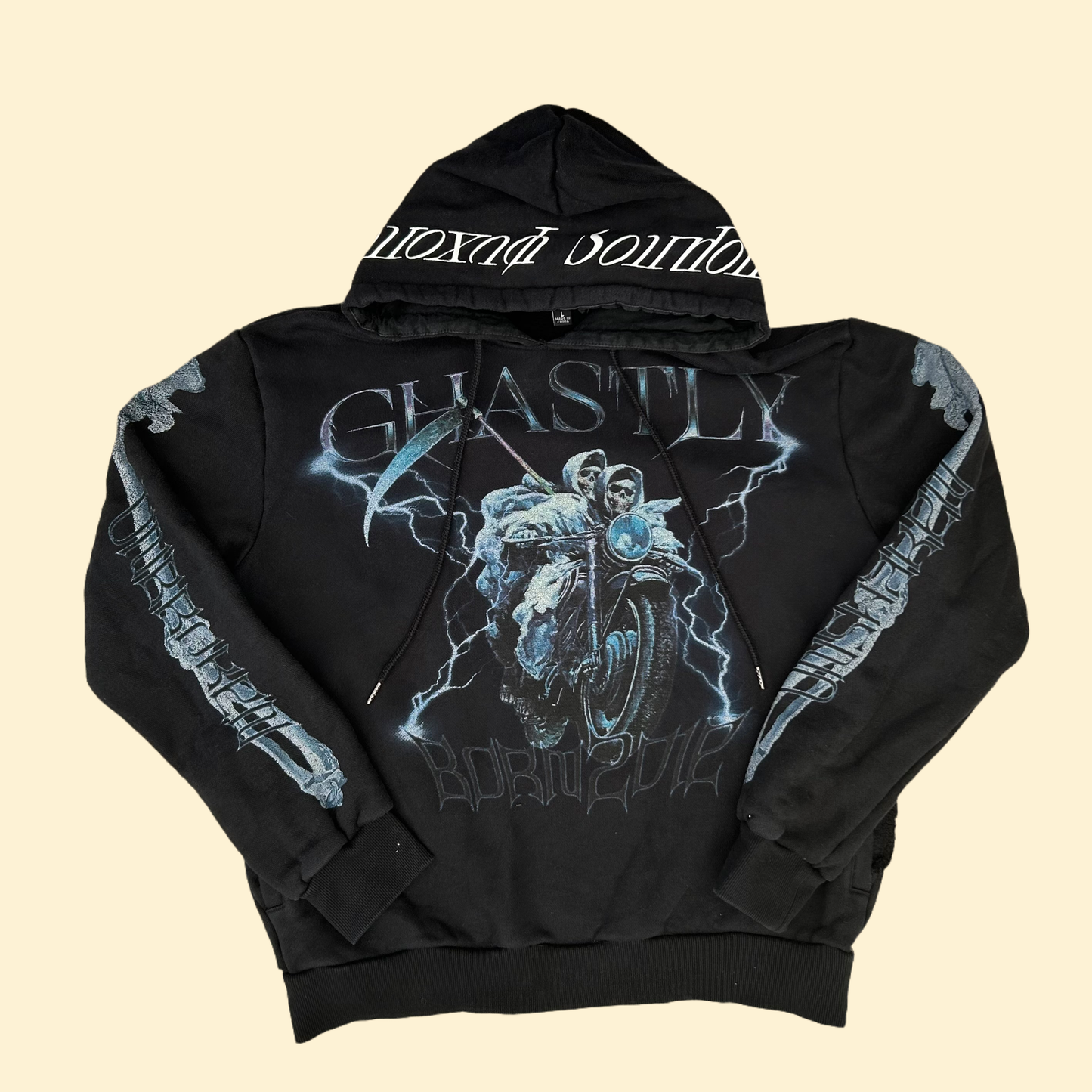 Retro Black Skull Hoodie | Ghastly US Men's L