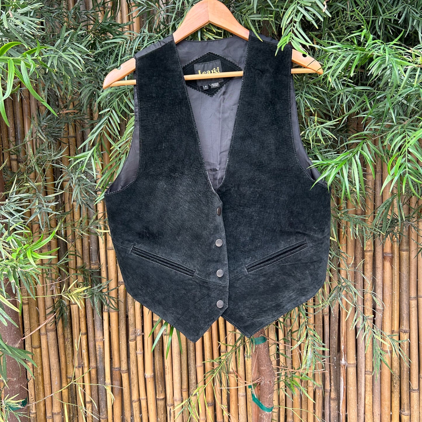 2000s Black Leather Vest | Learsi US Women’s M