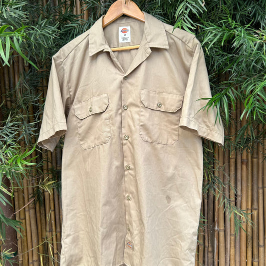 Retro Beige Dickies Button-up | Dickies US Men's M