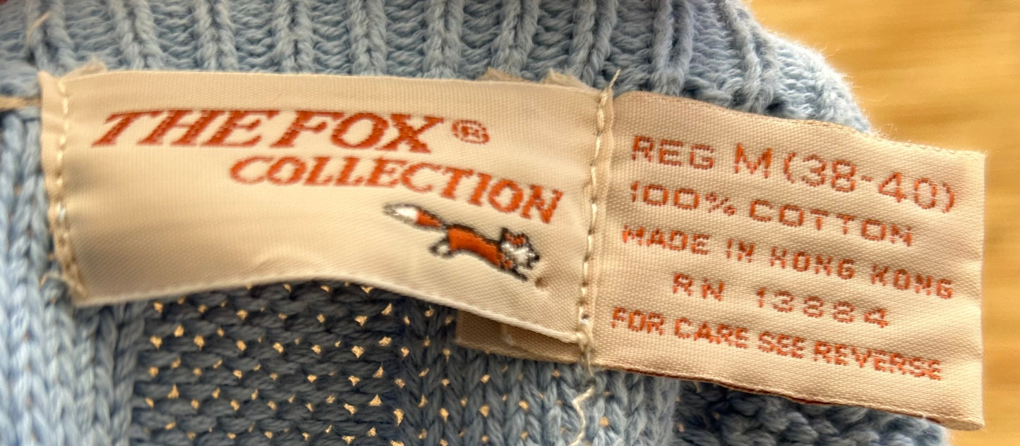 1980s Blue V-neck Sweater | The Fox Collection US Men's M