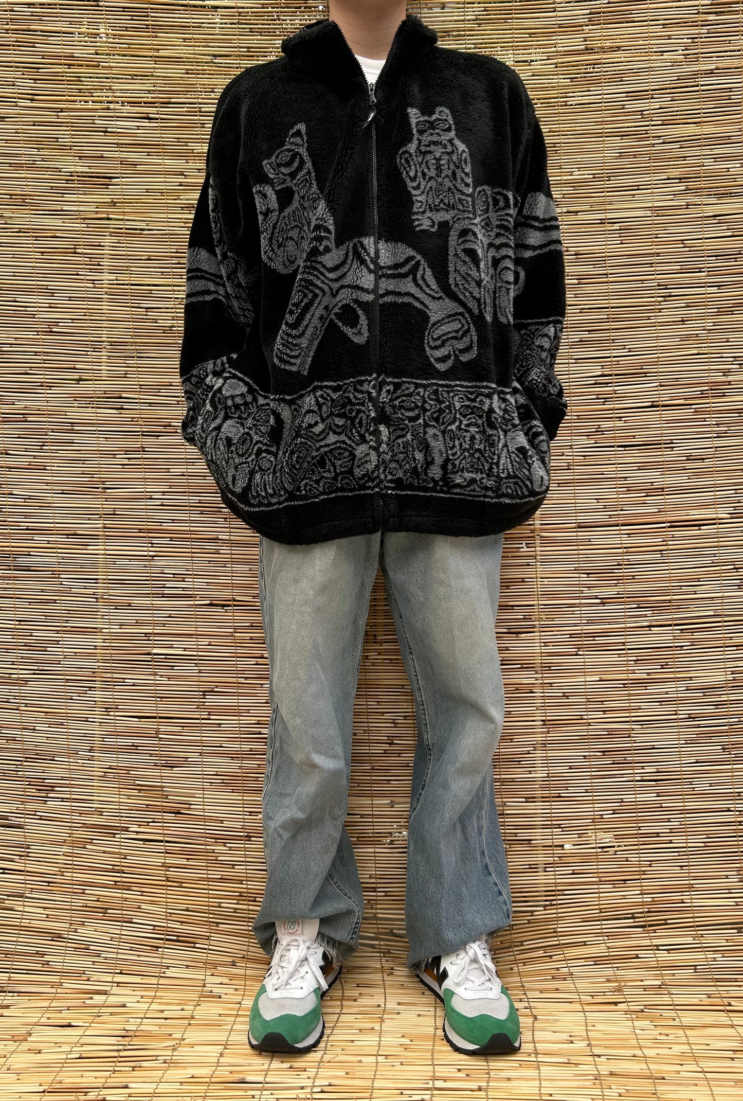 1980s Black Animal Jacket | Black Mountain US Men's XL