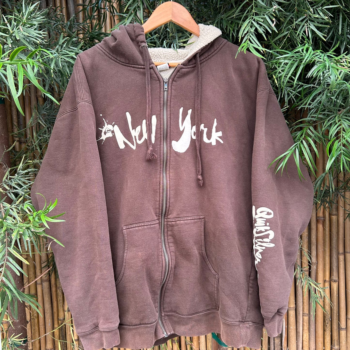 Retro Brown Quiksilver Zip-up Hoodie | Quiksilver US Men's L