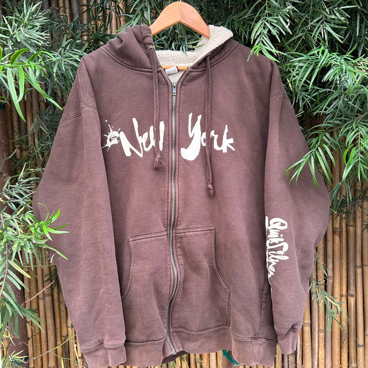 Retro Brown Quiksilver Zip-up Hoodie | Quiksilver US Men's L