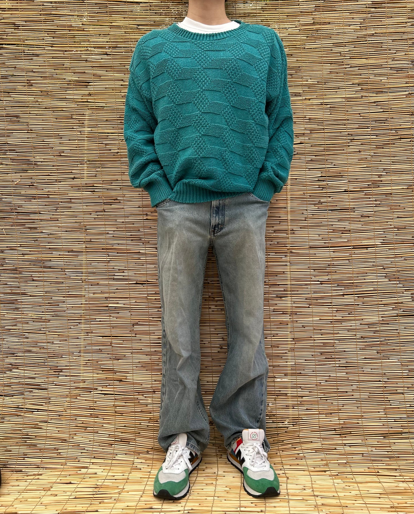 1990s Aqua Blue Sweater | Honors Mens US Men's L