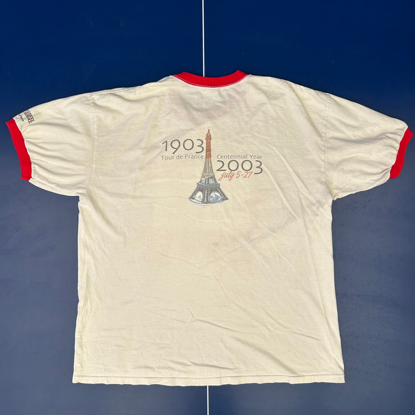 2003 USPS Paris Bike Ringer Tee | Anvil US Mens XL