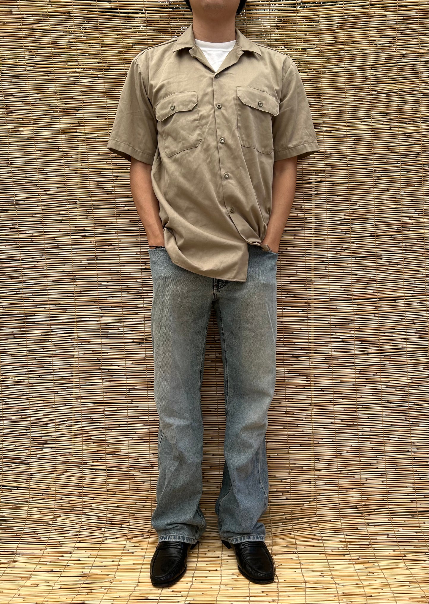 Retro Beige Dickies Button-up | Dickies US Men's M