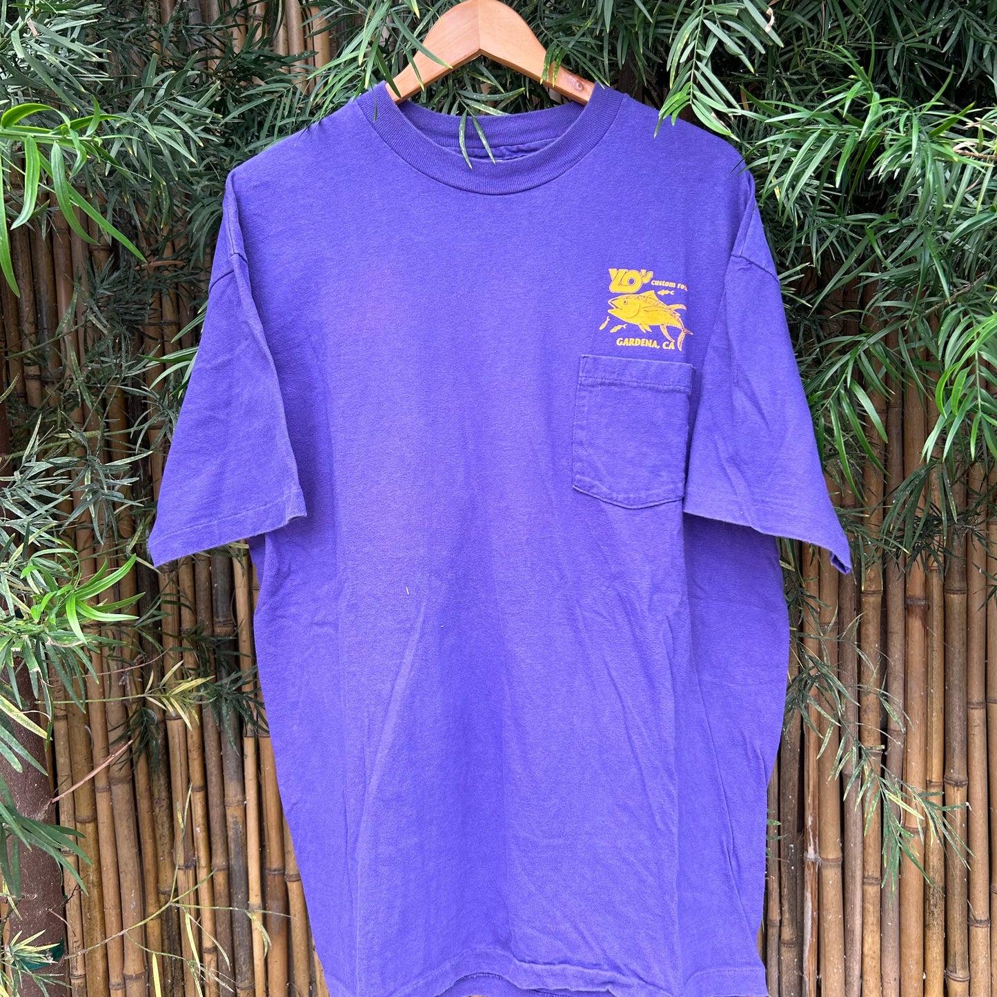 1990s Purple Fishing Tee | Hanes Beefy-T US Men's XL